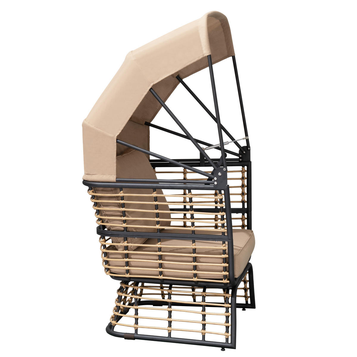 GARTENMUSCHEL Jakob Sonneninsel - Braun, Kunststoff (72/154/83cm) - DELUKE