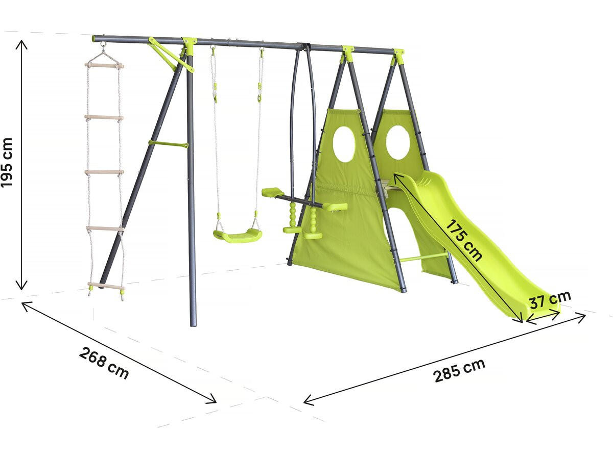 SPIELTURM AUS METALL Dany Grün - Grün, Metall (285/195/268cm) - Habitat Garten