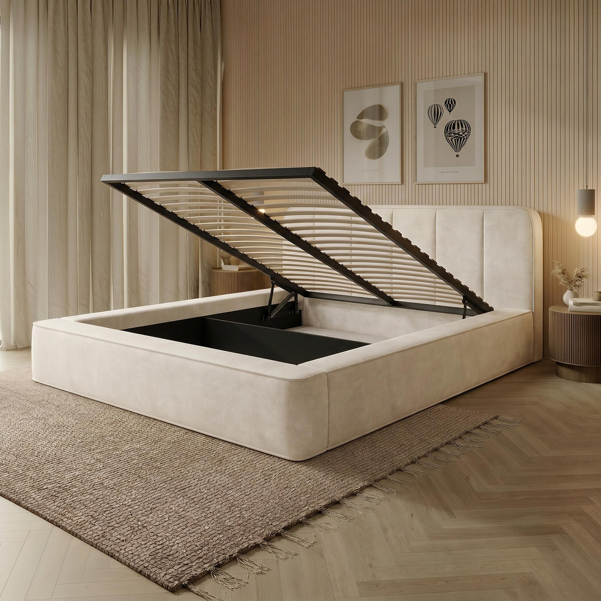 POLSTERBETT BEJO 160x200 cm, Weiß - Weiß, Textil (200/160cm) - Fedve