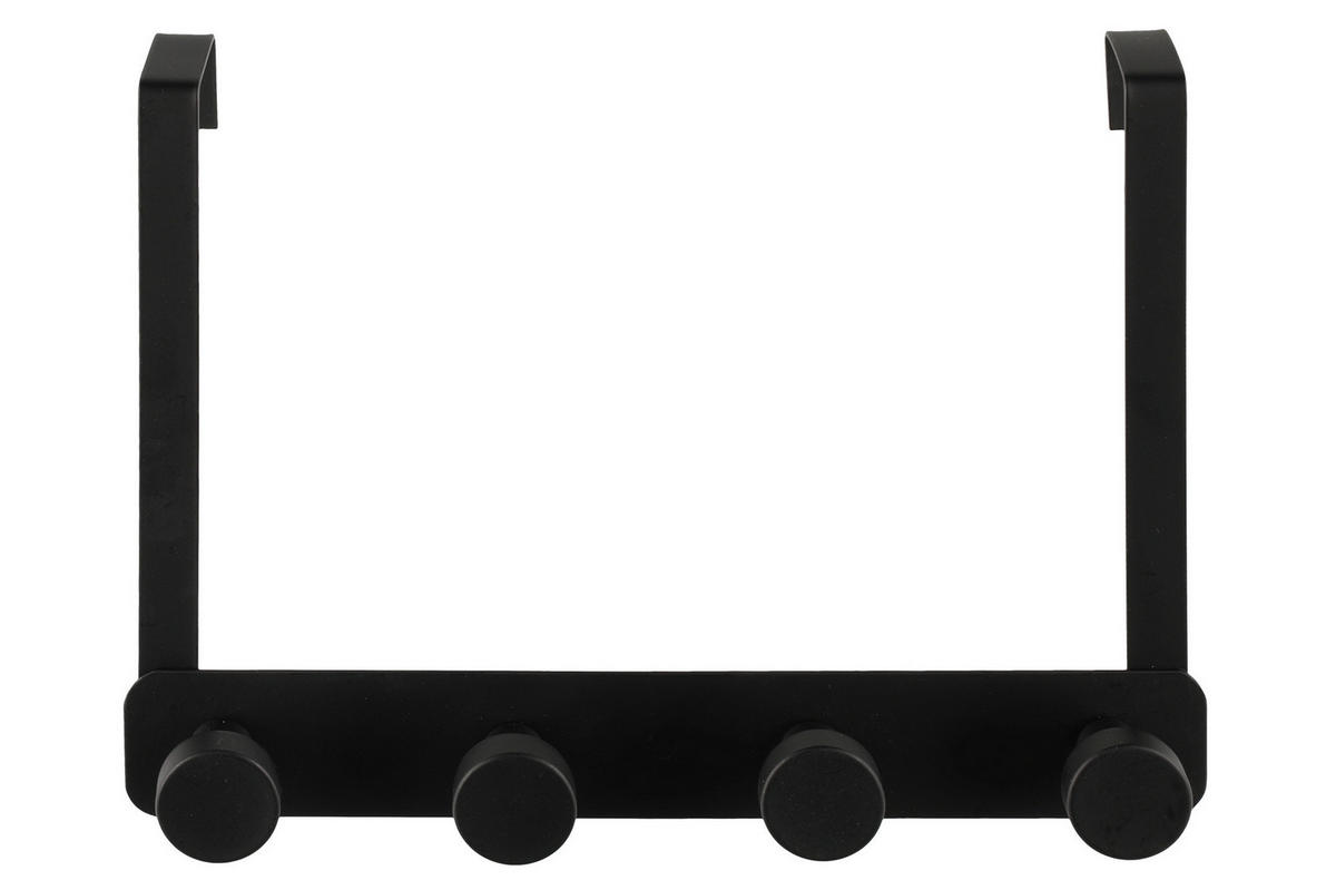 TÜRHÄNGER Metall Robin 4 Haken - Schwarz, Metall (27/20/8cm)