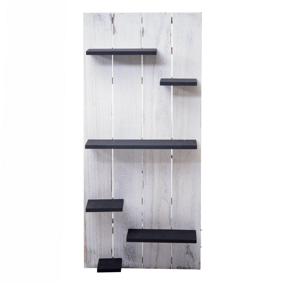 WANDREGAL Reinweiß, Schwarz - Schwarz/Weiß, Holz (50/110/14cm) - MCW