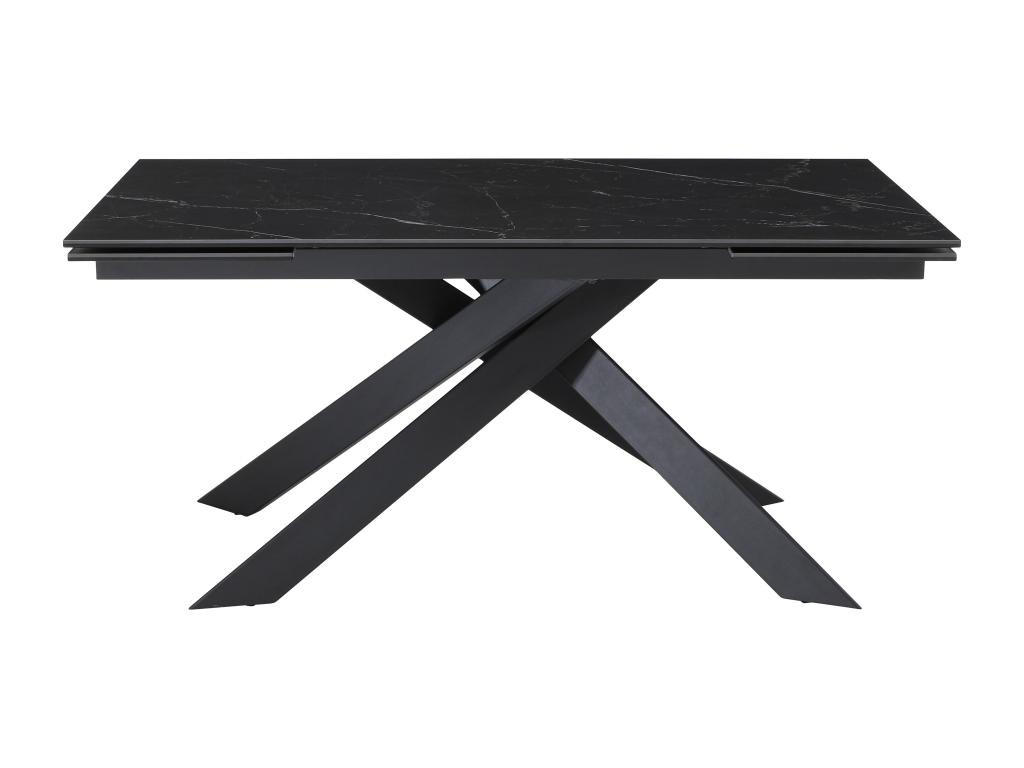ESSTISCH für 6 bis 10 Personen ausziehbar - Keramik - Sicherheitsglas & Metall - Marmor-Optik schwarz - COREMA - Schwarz, Glas (240/90/76cm) - Vente-Unique
