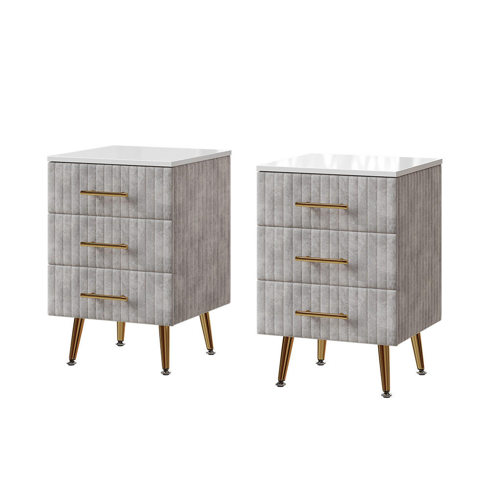 NACHTTISCH Velia Grau 41 x 62 cm 2er Set - Grau, Holzwerkstoff (41/62/40.5cm) - Vicco