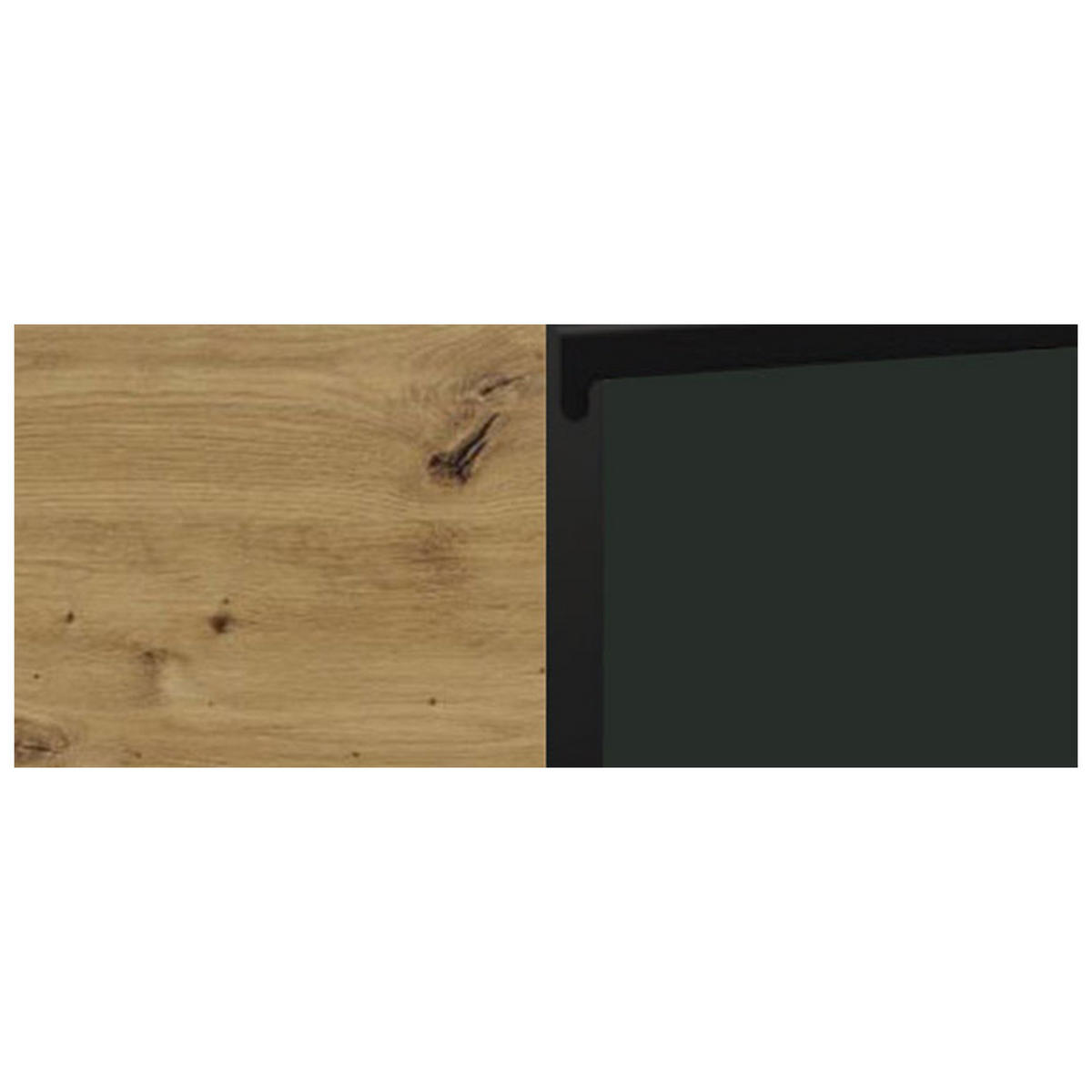 WINKELKÜCHE eiche artisan / schwarz matt & smaragdgrün super matt 13-teilig - Braun/Grün, Holzwerkstoff (365/207/270cm) - Feldmann-Wohnen