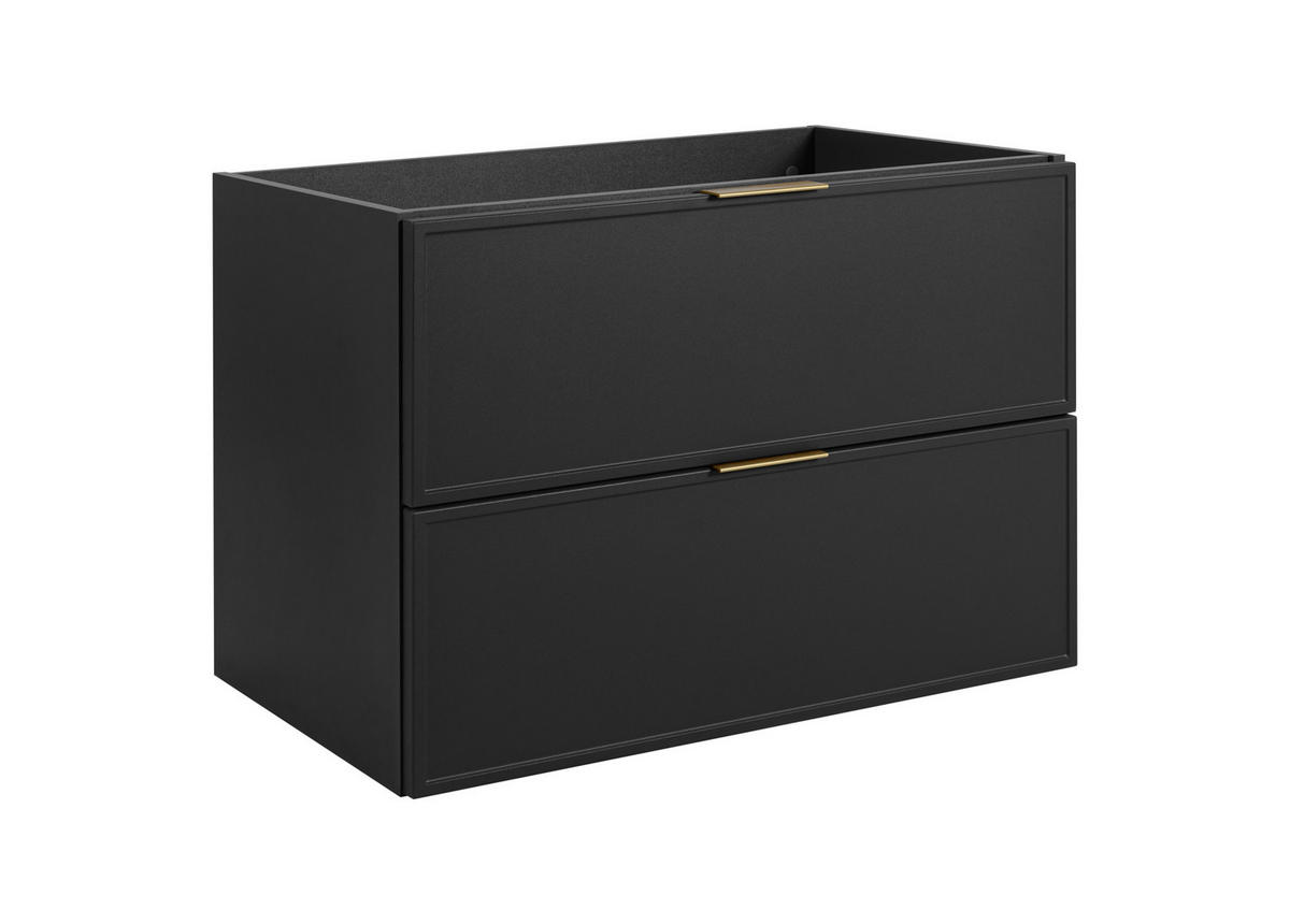 BADEZIMMERSCHRANK, Dunkelgrau / Weiß, Goldene Griffe, 180 ( 2 x 80 + 20) x 46 x 57 cm - Goldfarben/Weiß, Holzwerkstoff/Kunststoff (180/57/46cm) - 3XE LIVING