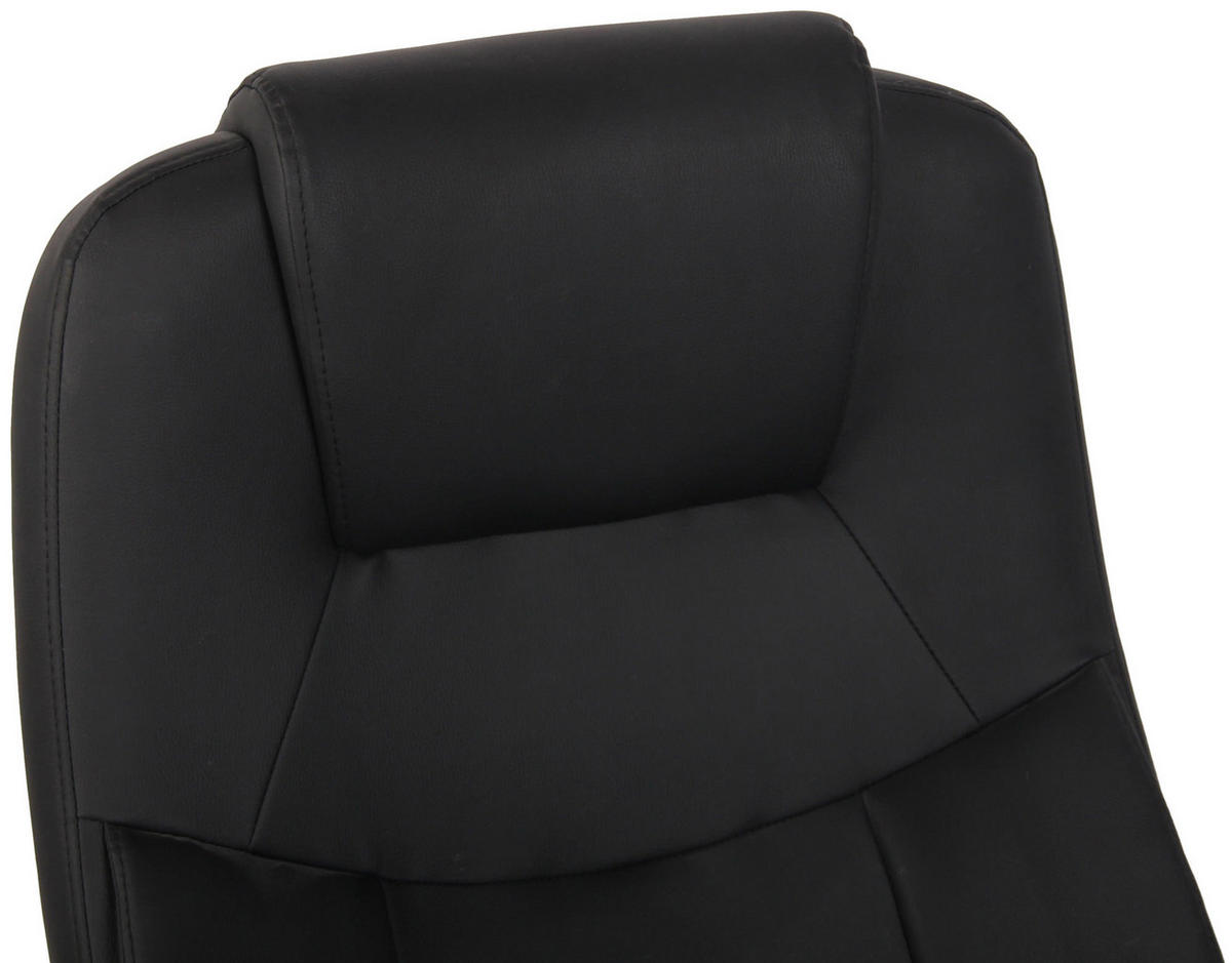 CHEFSESSEL Lederlook schwarz - Chromfarben/Schwarz, Textil/Metall (66/113/70cm) - CLP