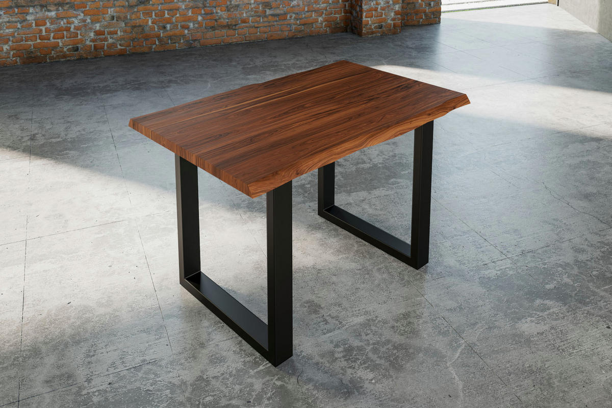 ESSTISCH LAUREN - Nussbaumfarben/Walnussfarben, Holz/Metall (80/140/77cm) - SAM