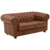 SOFA 2-Sitzer Kath Echtleder (Antikoptik) cognac - Cognac, Leder (174/74/98cm) - 58aufmkessel