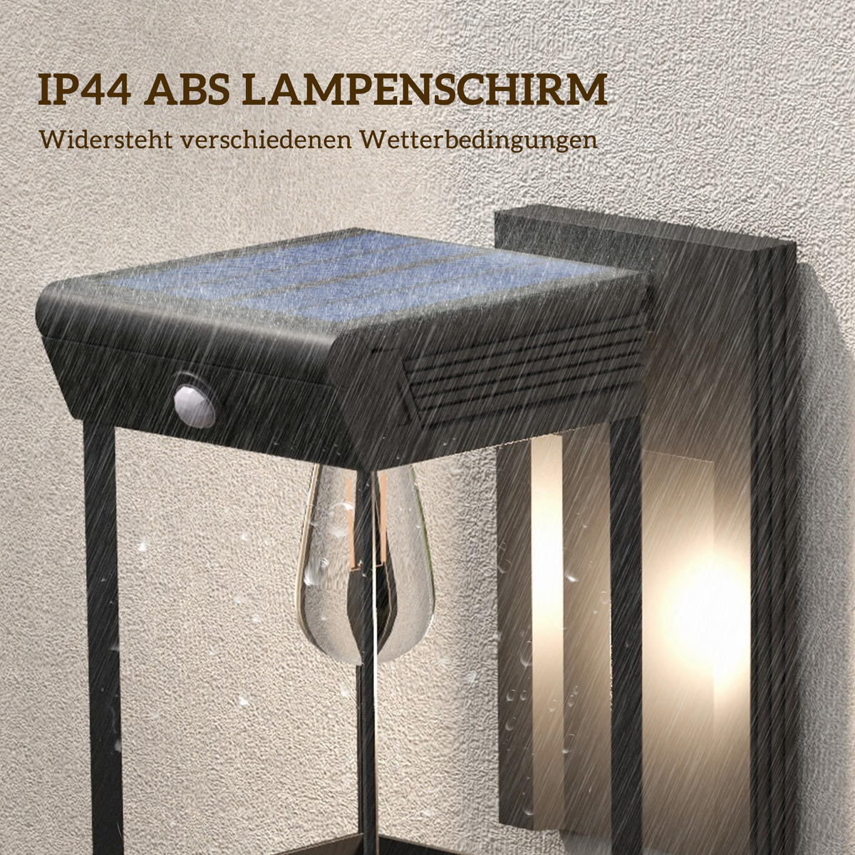 WANDLEUCHTE, Schwarz, ABS - Schwarz, Kunststoff (14/24/24cm) - Outsunny