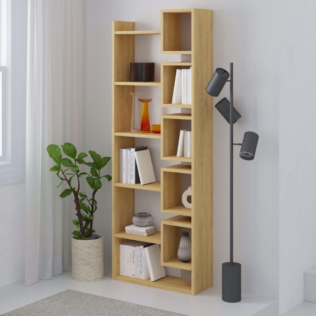 REGAL Design H168,5 cm - Eladi - Eichefarben, Holzwerkstoff (22/168.5/60.4cm) - Calicosy