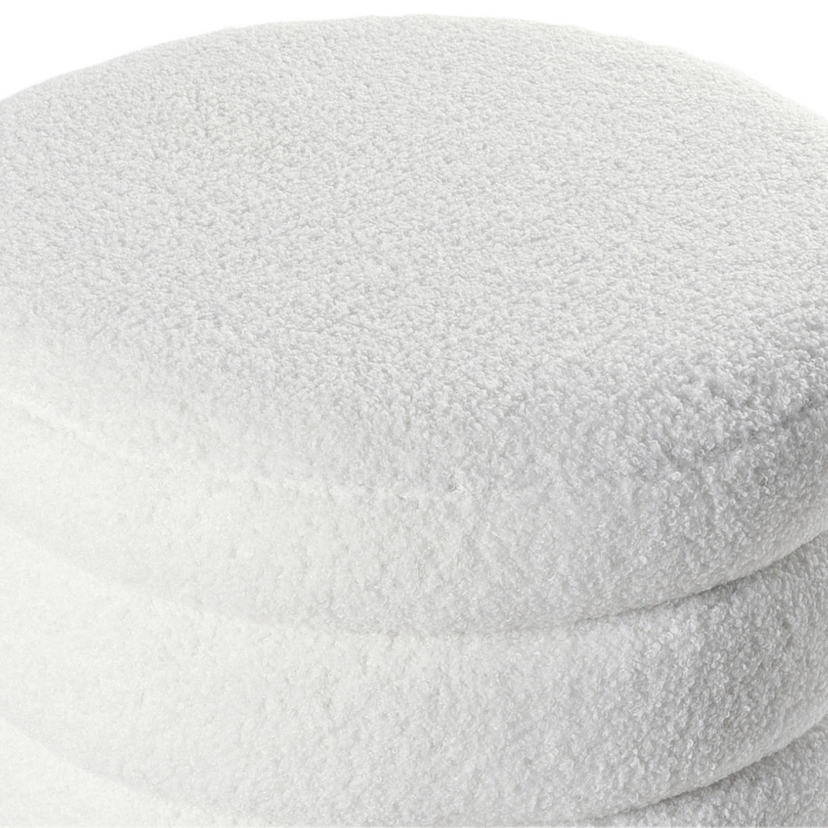 POUF Cremeweiß Chilly - Weiß/Braun, Textil (42/41/42cm) - Beliani