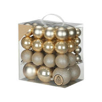 WEIHNACHTSORNAMENTE 54er-Set runde Ornamente Champagner Mix 4-8 cm - Champagner, Kunststoff (8/8/8cm) - LAALU