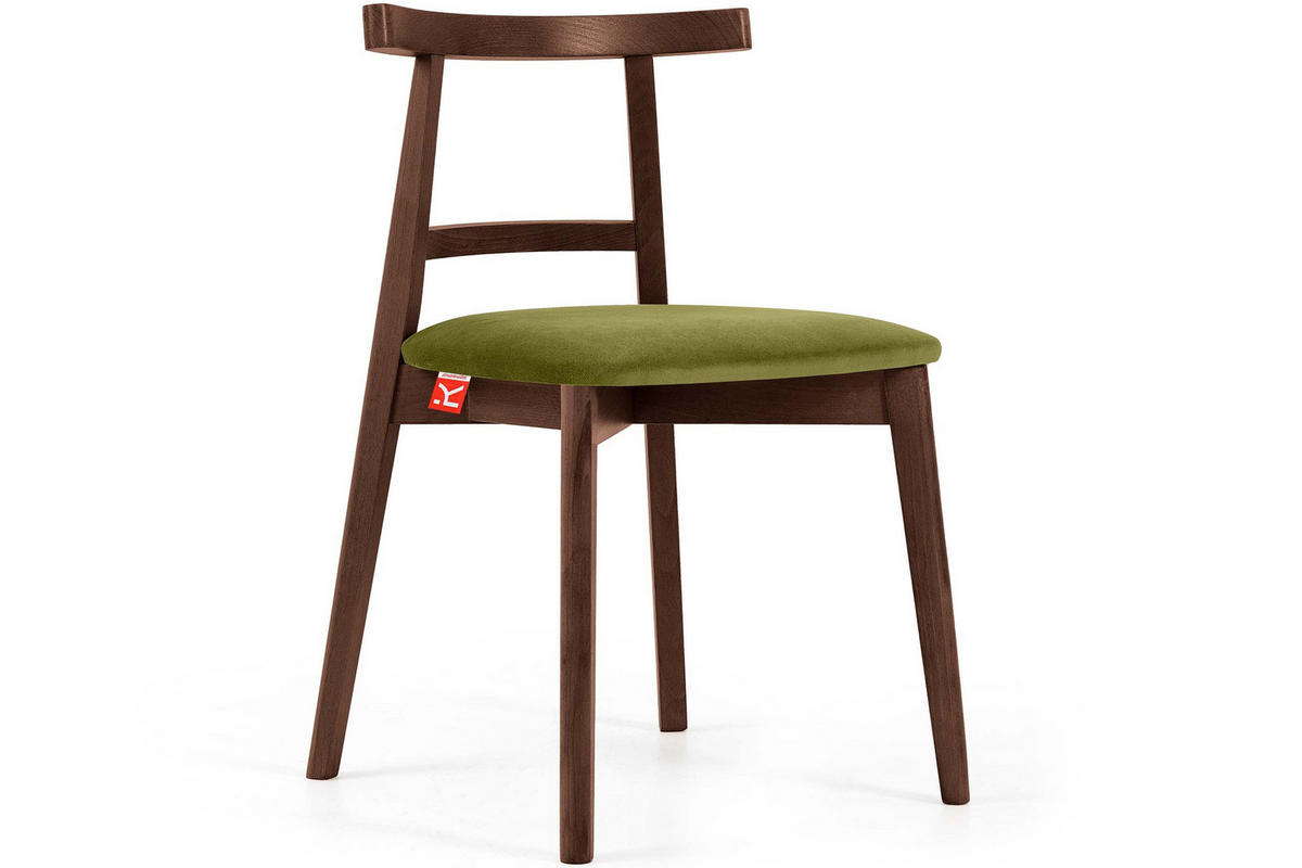 ESSTISCHSTÜHLE LILIO 2 St Vintage, Oliv / mittelbraun - Olivgrün/Braun, Holz/Textil (47/76/45cm) - KONSIMO®