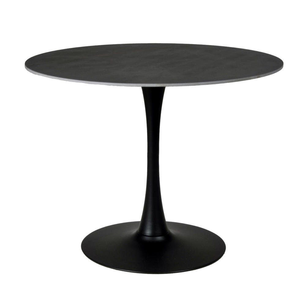 ESSTISCH aus Kunstein/ 4-5 Personen, D.100 cm, schwarz - Schwarz, Stein (100/100/77cm) - Weber Industries