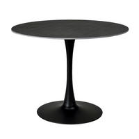 ESSTISCH aus Kunstein/ 4-5 Personen, D.100 cm, schwarz - Schwarz, Stein (100/100/77cm) - Weber Industries