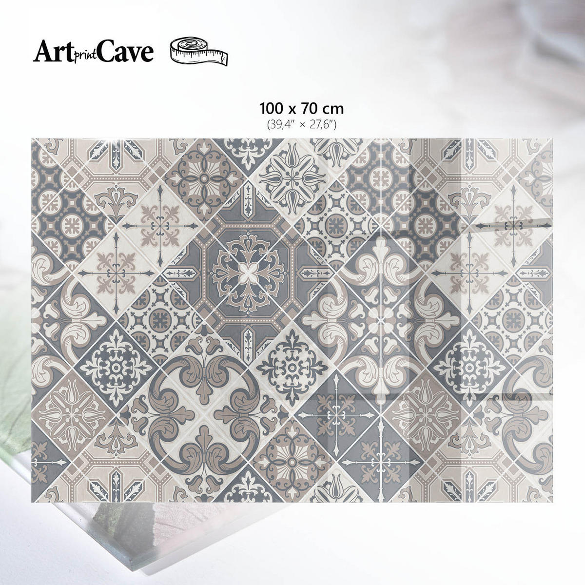 TISCHPLATTE 100x70 cm – Ein raffiniertes Mosaik - Braun, Glas (100/70/0.4cm) - Wallfluent