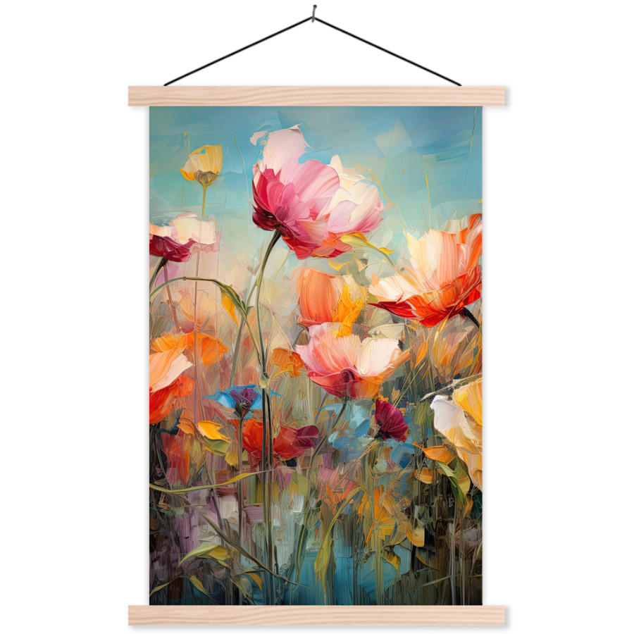 POSTER Blumen - Aquarell - Kunst - Botanisch - Natur 40x60 cm - Orange, Textil (40/60/0.15cm) - MuchoWow