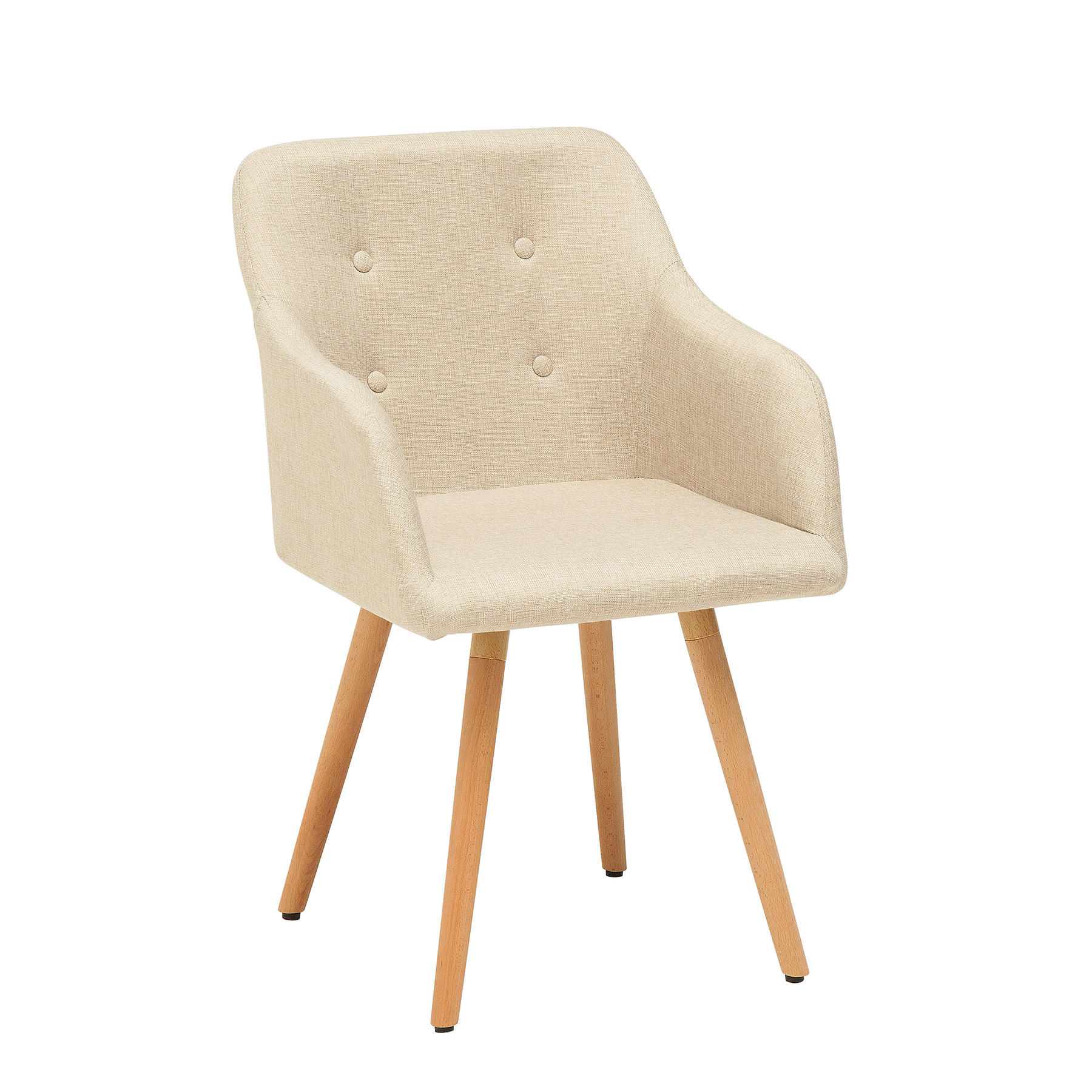 STUHL SCANDINAVIA MEISTERSTÜCK Strukturstoff Beige 85 cm - Beige/Braun, Holz/Textil (55/85/55cm) - riess-ambiente