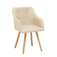STUHL SCANDINAVIA MEISTERSTÜCK Strukturstoff Beige 85 cm - Beige/Braun, Holz/Textil (55/85/55cm) - riess-ambiente