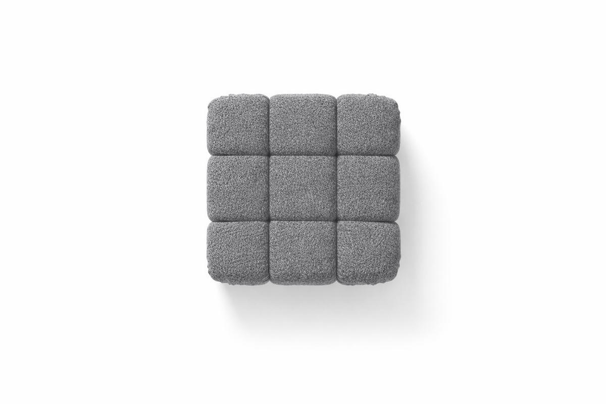 HOCKER Modularer, Bouclé-Stoff Abriamo, Dunkelgrau, Selia - Dunkelgrau, Holz (95/40/95cm) - Kaiser Möbel