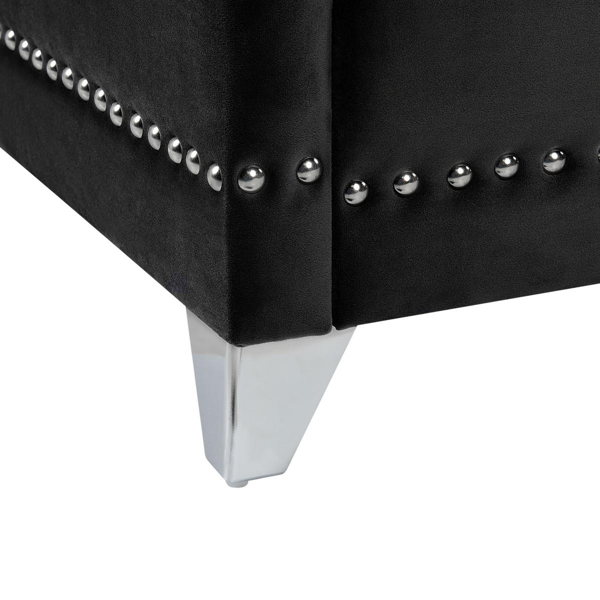 POLSTERBETT 180/200 cm Schwarz Ayette - Schwarz, Textil (180/200cm) - Beliani