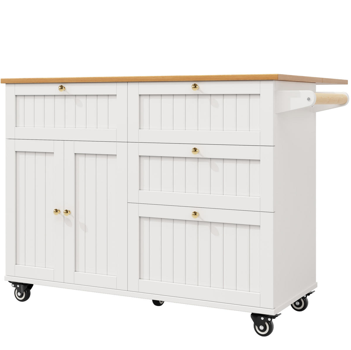 KÜCHENINSEL mit Stauraum 133 x 37,3/70 x 88 cm Weiß - Weiß, Holz (70/88/133cm) - Beauniv