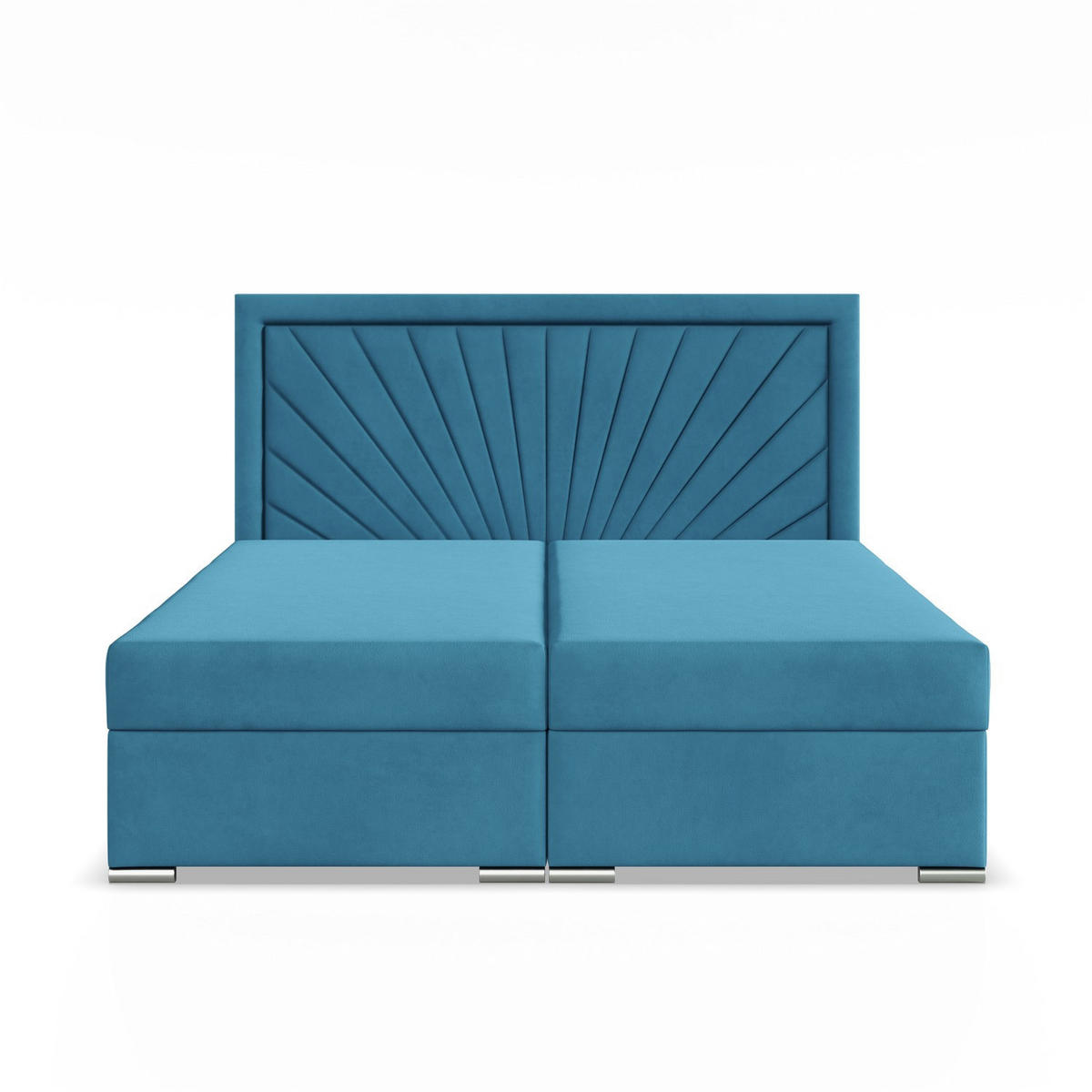 BOXBETT MIT KOPFTEIL 160x200 VICENZA, Blau - Blau, Textil (160/200cm) - Mebligo