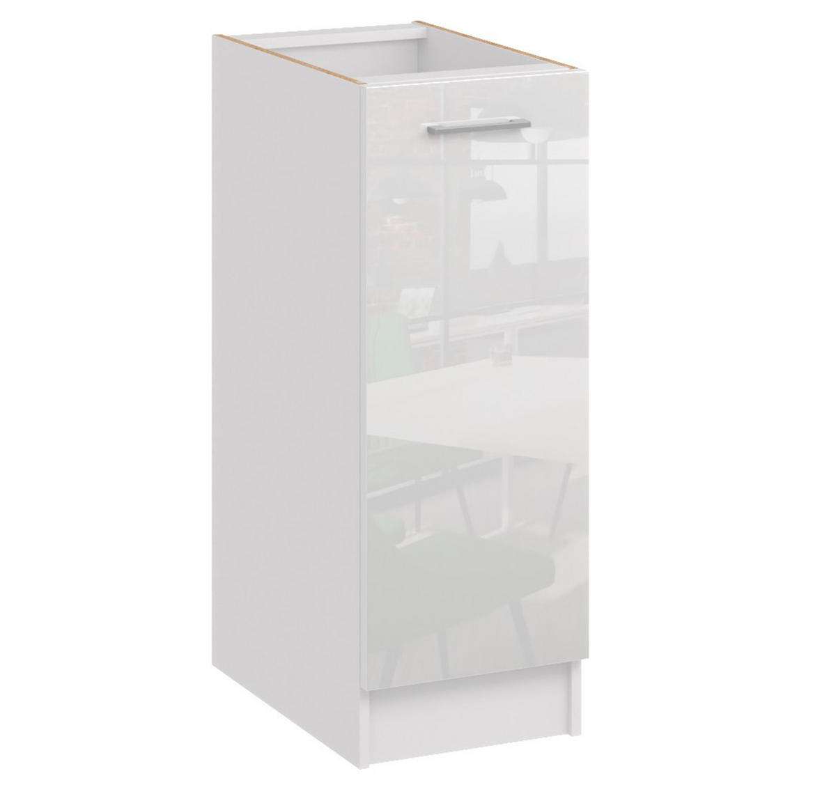KÜCHENUNTERSCHRANK D30 weiss glanz - Weiß Hochglanz, Holzwerkstoff (30/82/44cm) - roe furniture