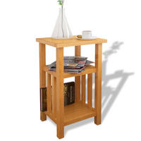 BEISTELLTISCH mit Zeitungsablage 27x35x55 cm Massivholz Eiche - Braun, Holz (27/35/55cm) - furnicato
