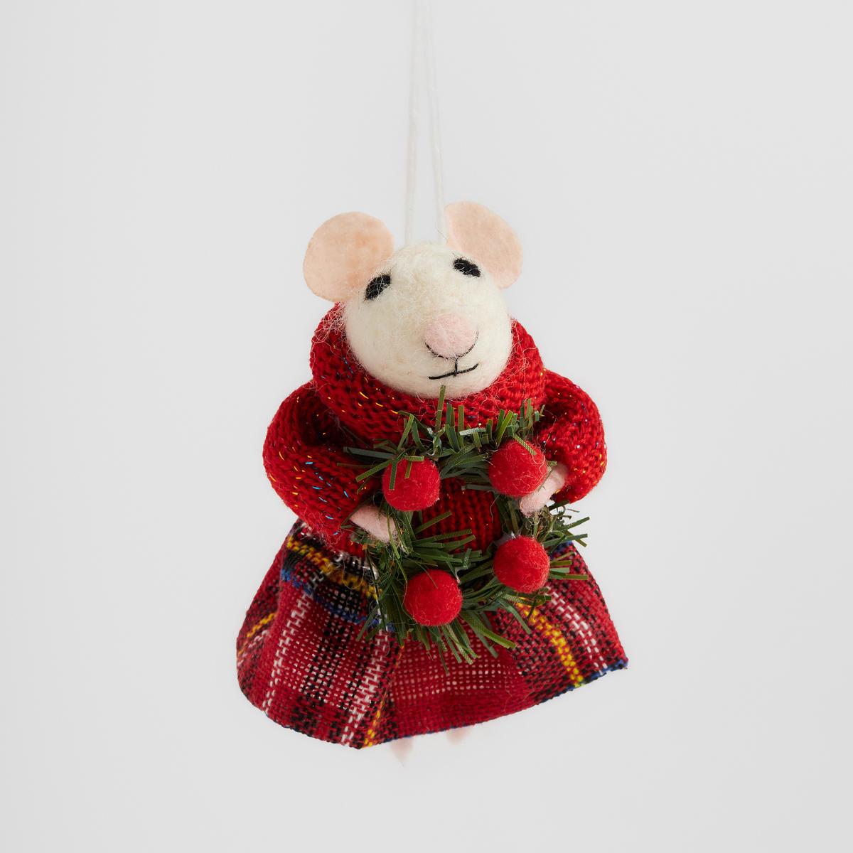 WANDDEKORATION Ladymousi, Rot, 7x8x12 cm, Dekorative Weihnachtsdeko - Rot, Textil (8/7/12cm) - home&you