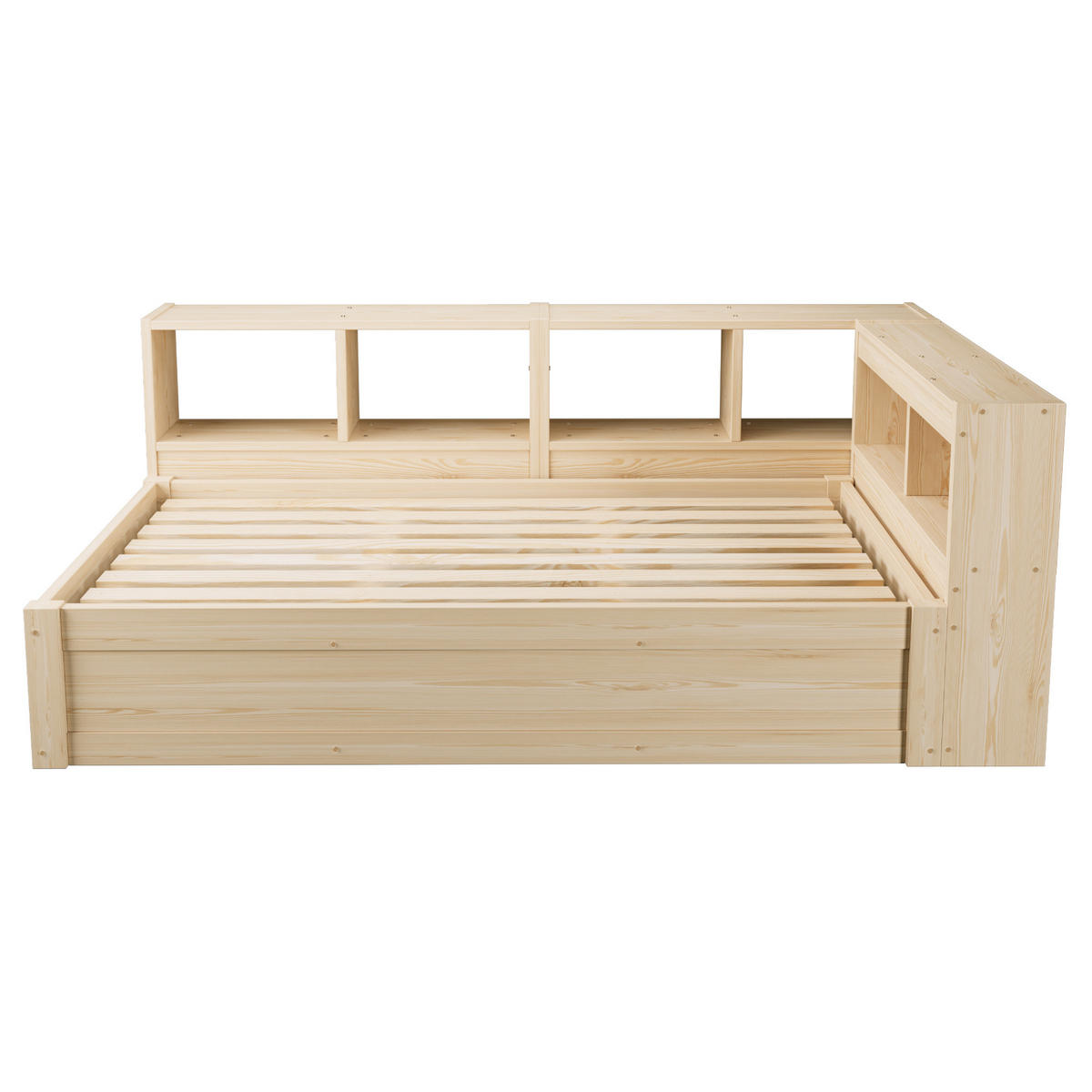 STAURAUMBETT 90/200 cm DE-32619 mit LED und Stauraum Holzfarbe - Naturfarben, Holzwerkstoff (90/200cm) - ComfortXL