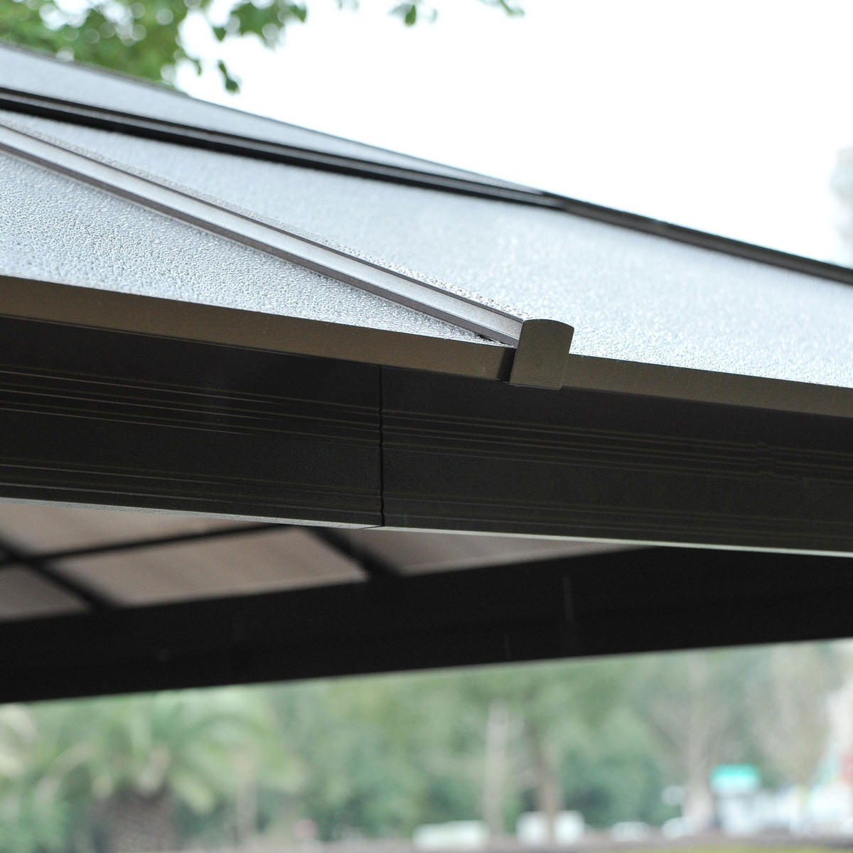PAVILLON, Schwarz+Braun+Beige, Polyestergewebe(außen), Moskitonetz(innen) - Schwarz, Kunststoff (360/275/420cm) - Outsunny