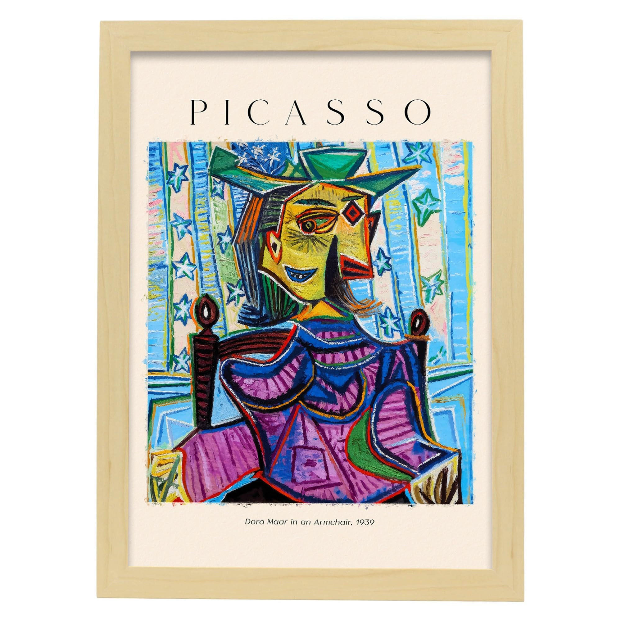 POSTER Dora Maar Im Sessel A3 Rahmen Aus Hellem Holz - Beige, Papier (29.7/5/42cm) - Nacnic