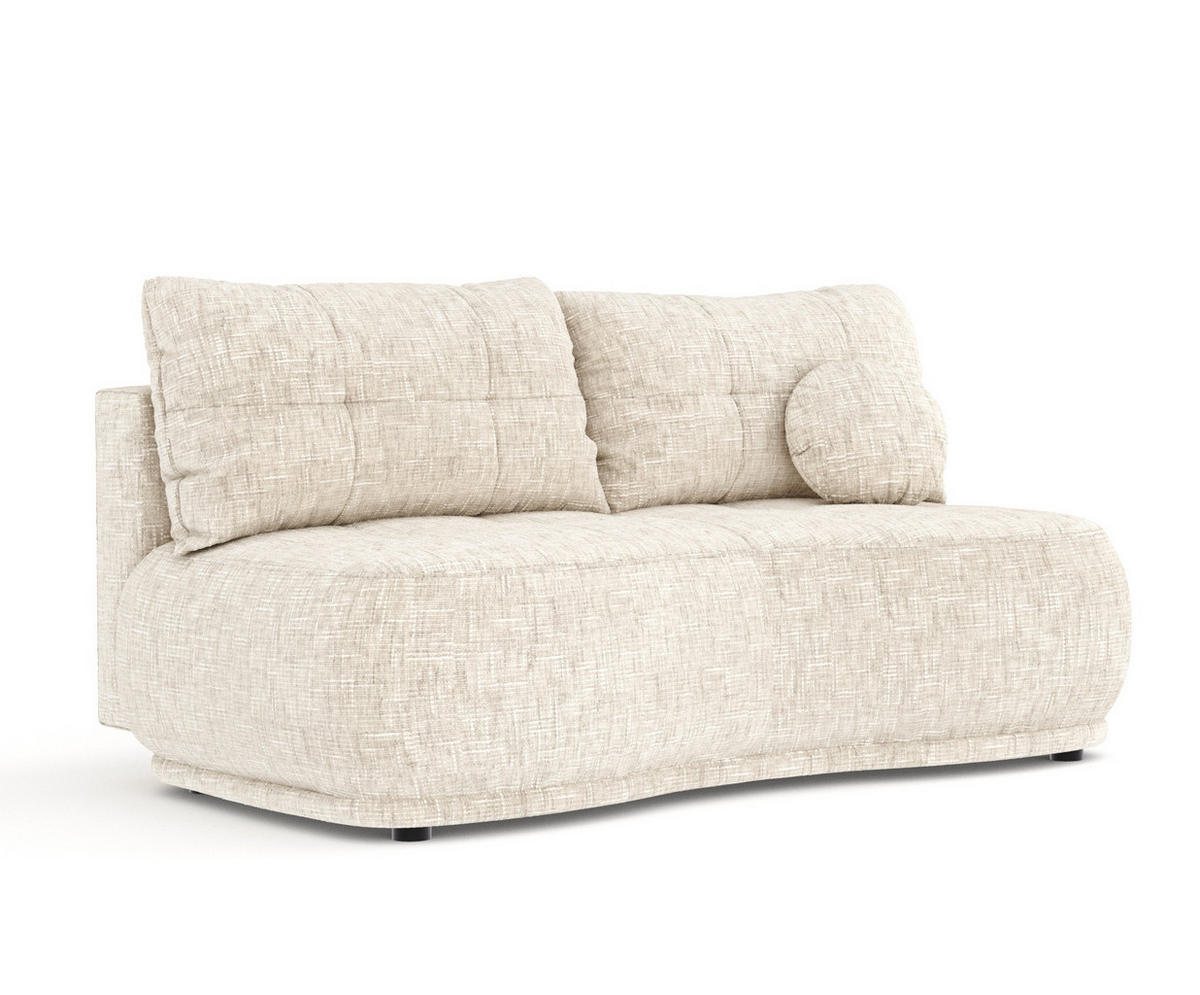 SCHLAFSOFA Cirrus Creme Webstoff - Creme/Schwarz, Holz/Holzwerkstoff (206/95/105cm) - Maison de Reve