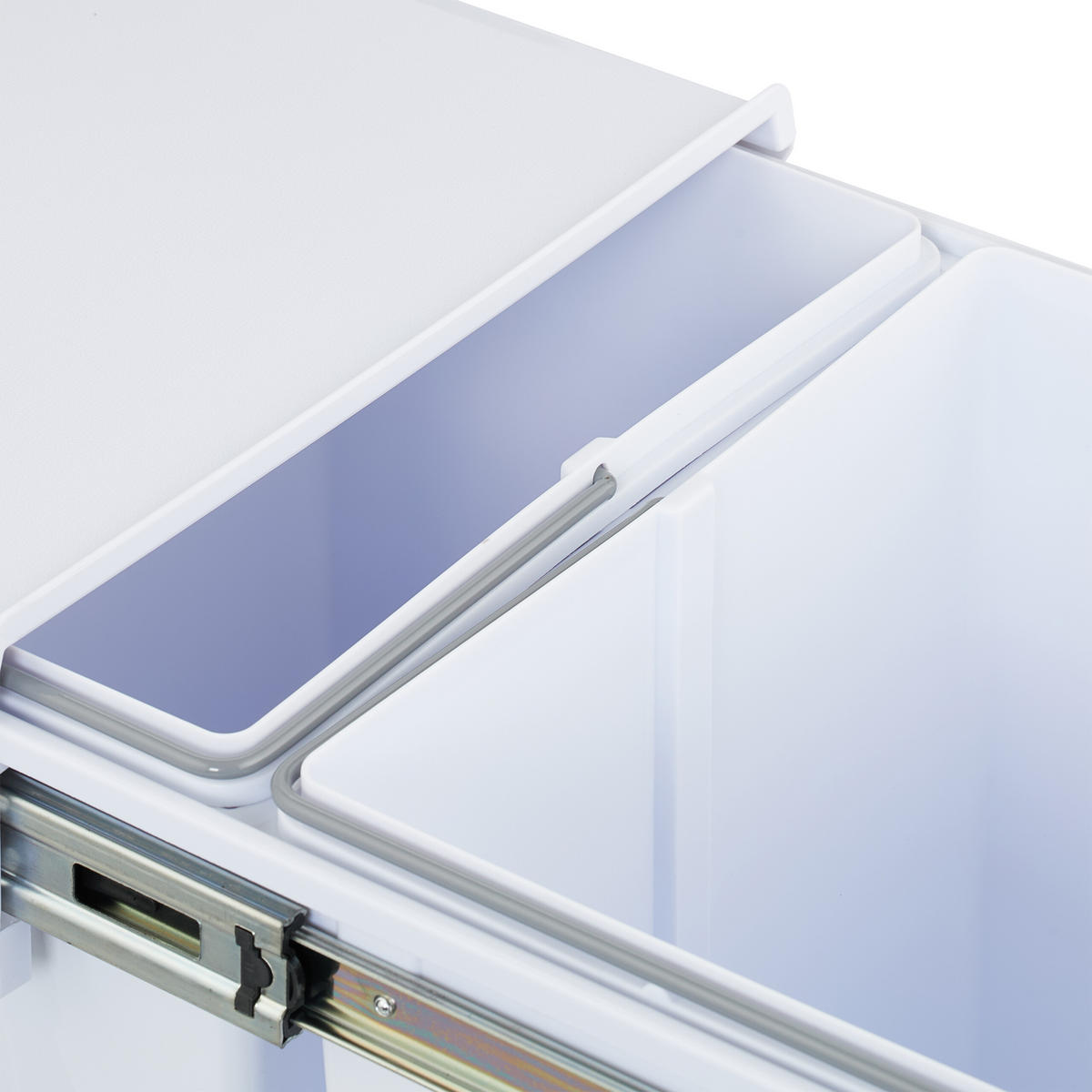 EINBAUMÜLLEIMER - Weiß, Kunststoff/Metall (34.3/35.1/48cm) - Relaxdays