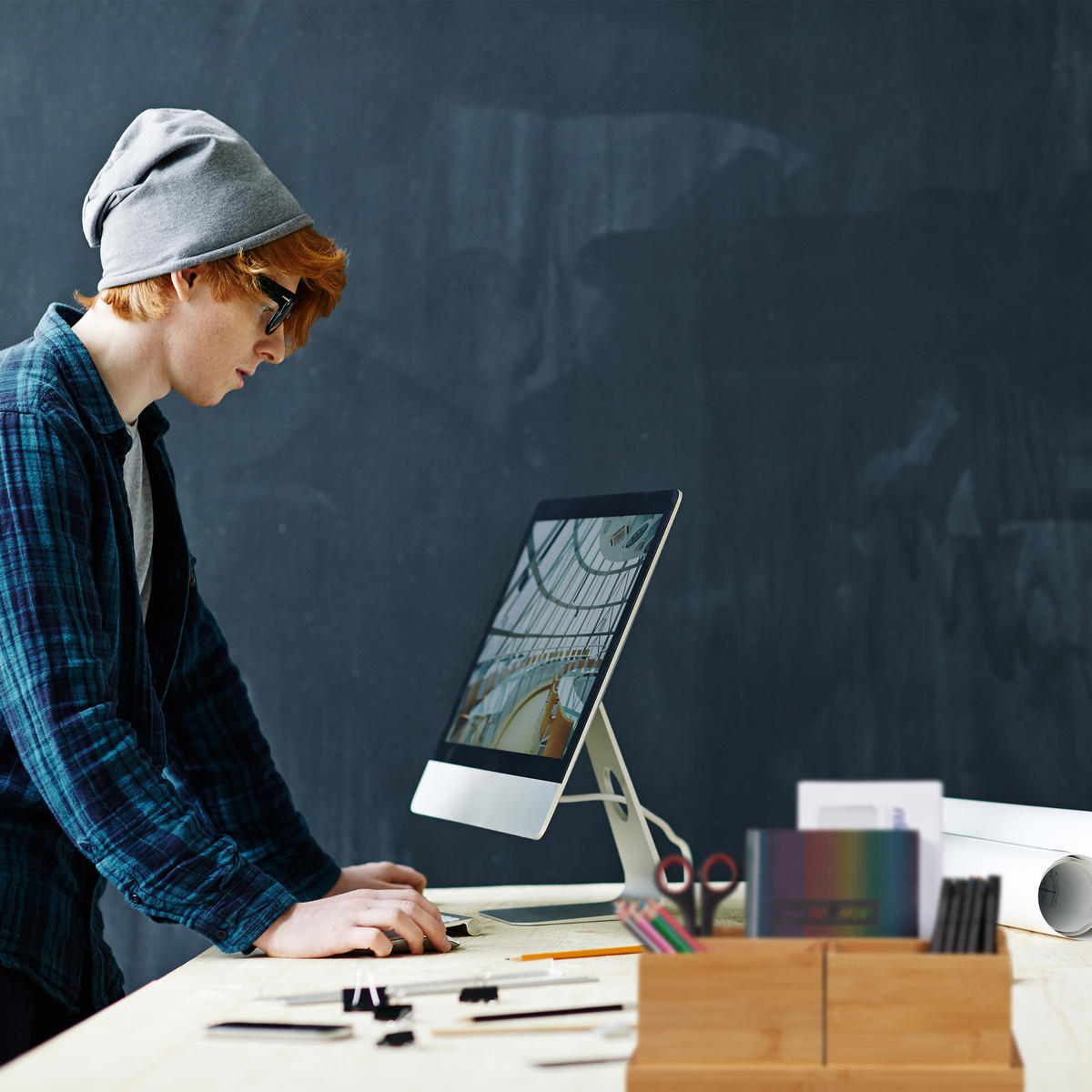 SCHREIBTISCH Organizer - Hellbraun, Holz (18/28/11cm) - Relaxdays