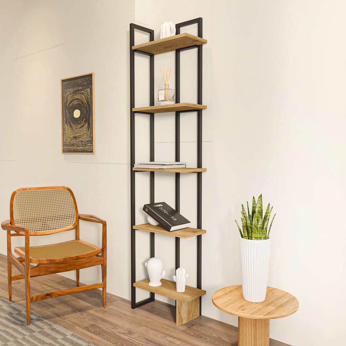 ECKREGAL Alice Schwarz Braun - Schwarz/Braun, Holzwerkstoff/Metall (45/180/22cm) - Decorotika