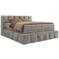 BOXSPRINGBETT NIRA KING 180/200 Hellgrau Plüsch - H3 - Hellgrau, Holz/Textil (180/200cm) - MKS