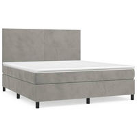 BOXSPRINGBETT 160/200 Cm Grau Samt - Grau, Textil (160/203cm) - vidaXL