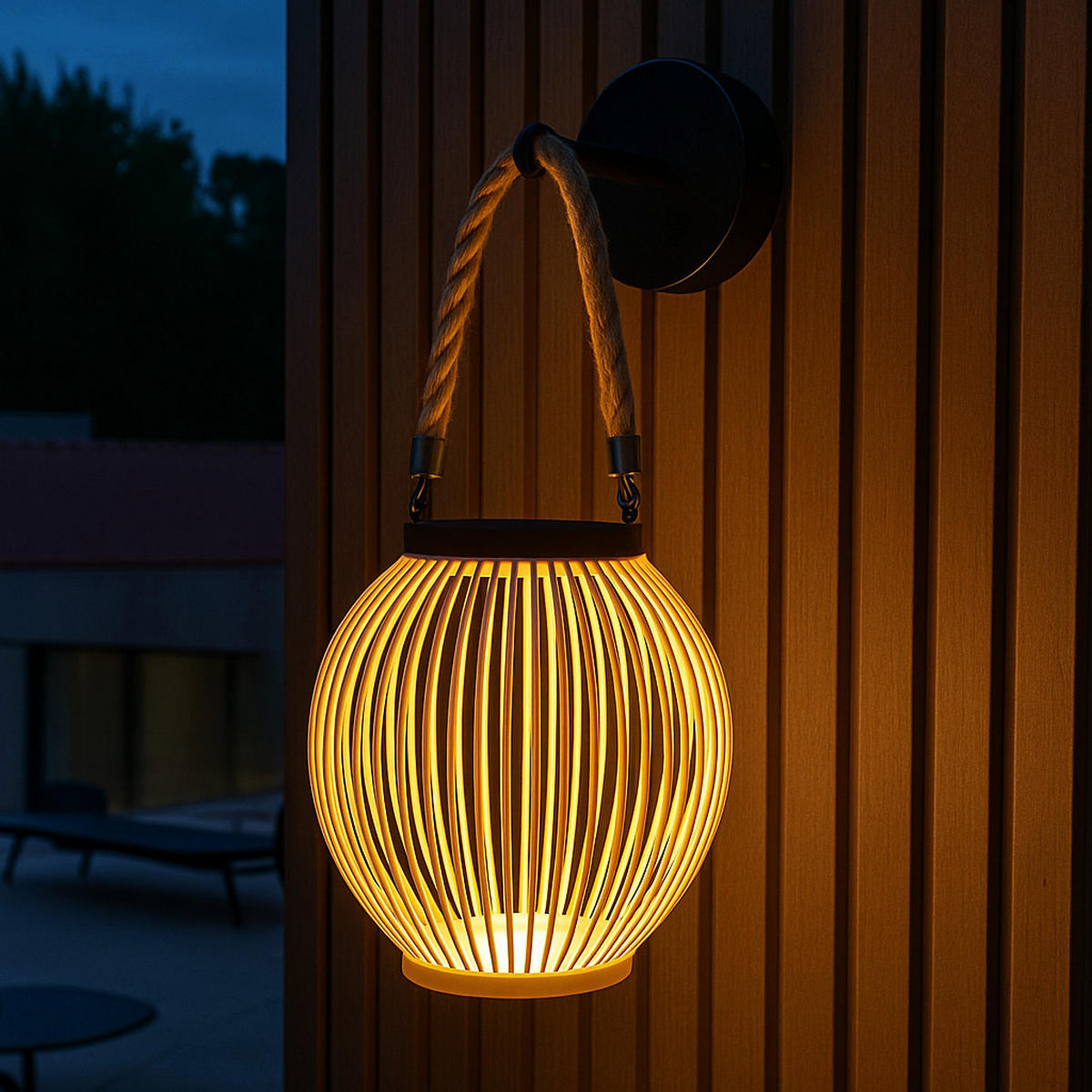 ISALINE 100LM Solar-Wandleuchte - Beige, Kunststoff (20/20/21cm) - Lumisky