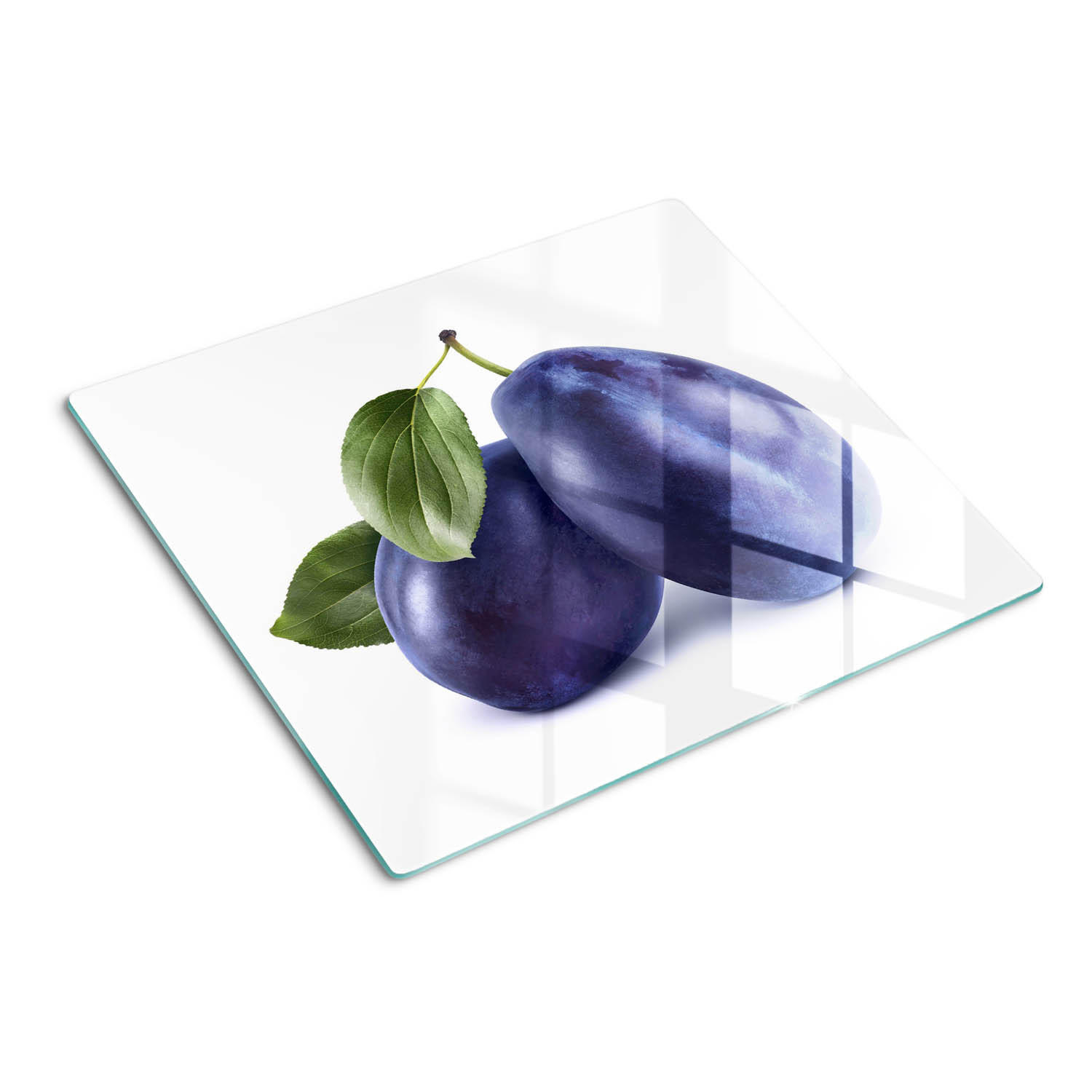 GLASPLATTE 60x52 cm Pflaumen - Blau, Glas (60/0.4/52cm) - TULUP