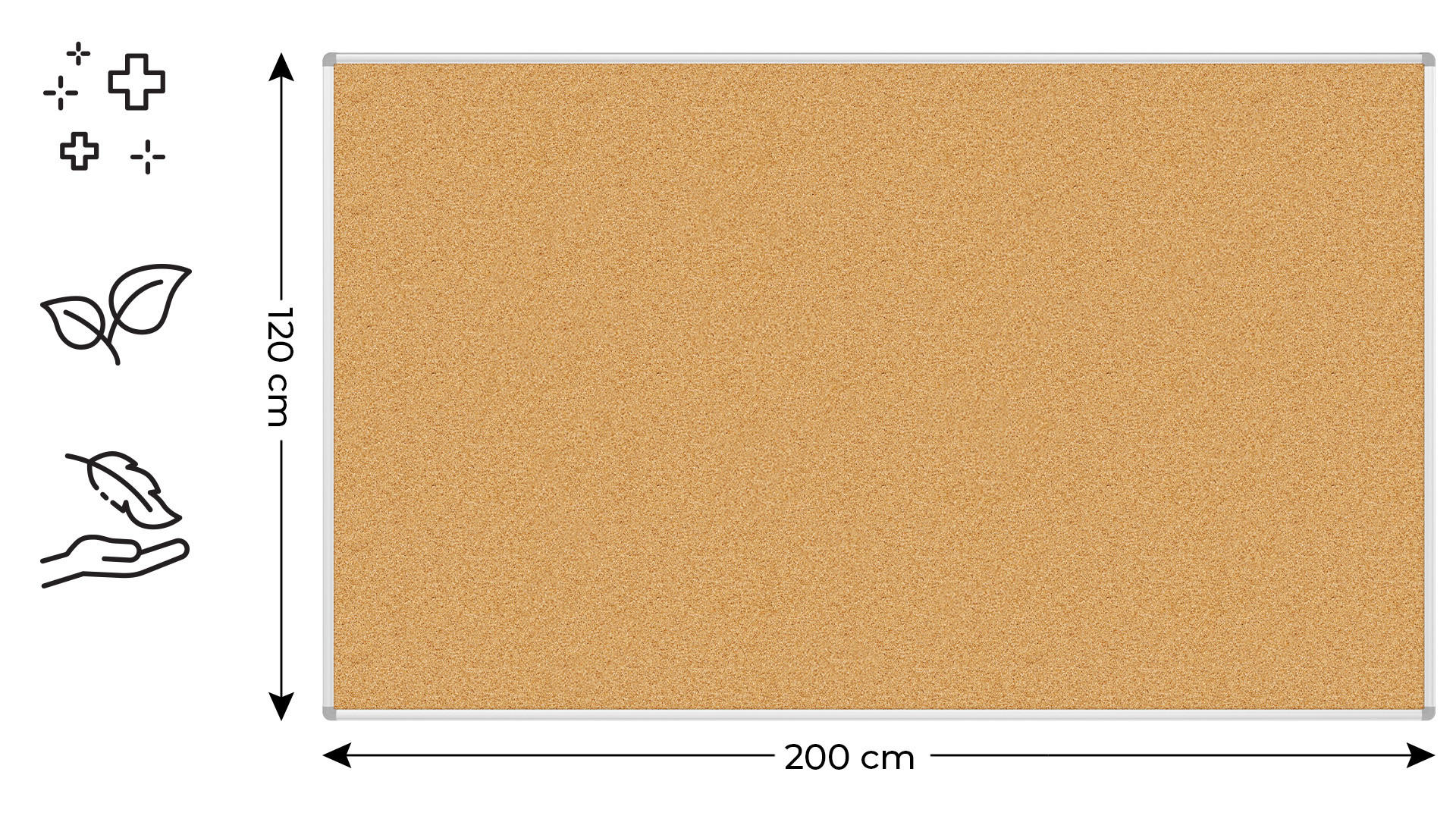 PINNWAND mit Alurahmen 200x120cm - Braun, Holz (200/120/1.6cm) - ALLboards