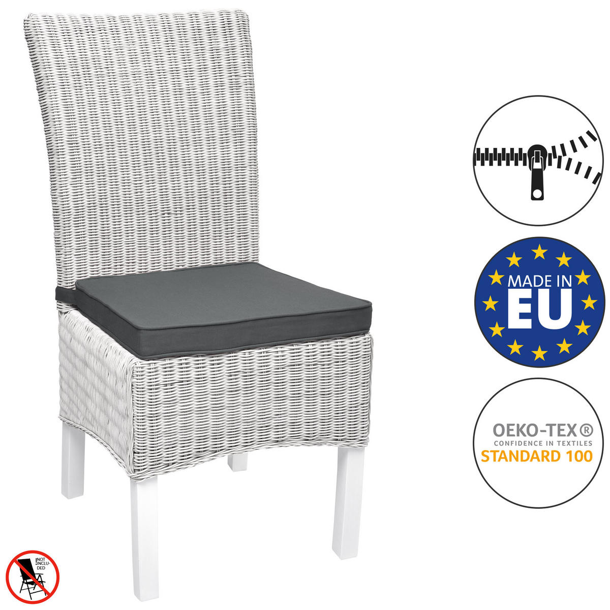 STUHLKISSEN Loft SK 45x40x5cm Graphitgrau (2tlg) - Dunkelgrau, Textil (45/40/10cm) - Beautissu 