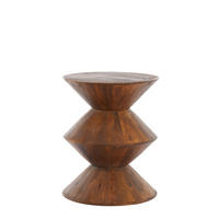 BEISTELLTISCH Larus Braun Ø40/50 cm - Dunkelbraun, Holz (40/40/50cm) - Light & Living