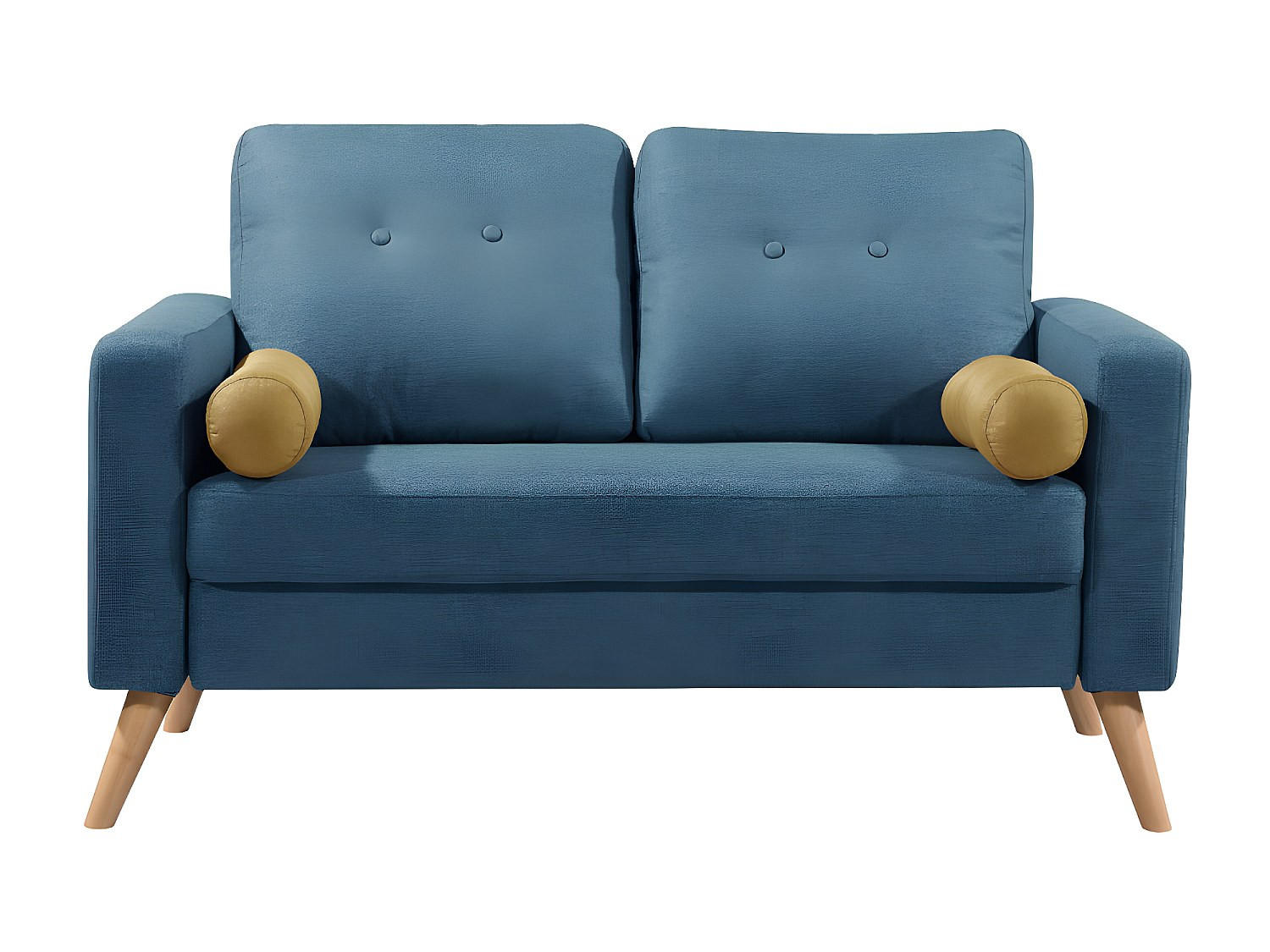 SOFA - 2 Personen - stoff - blau Tatum - Blau, Textil (130/83/81cm) - Vente-Unique