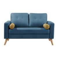 SOFA - 2 Personen - stoff - blau Tatum - Blau, Textil (130/83/81cm) - Vente-Unique