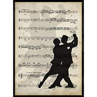 POSTER Paartanz Tango. A4 Schwarzer Rahmen - Schwarz, Papier (29.7/5/21cm) - Nacnic