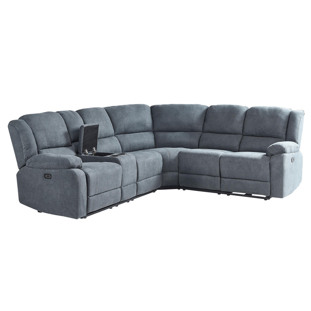 ECKSOFA Polsterbezug Dunkelgrau Rokke - Dunkelgrau, Textil (229/196cm) - Beliani