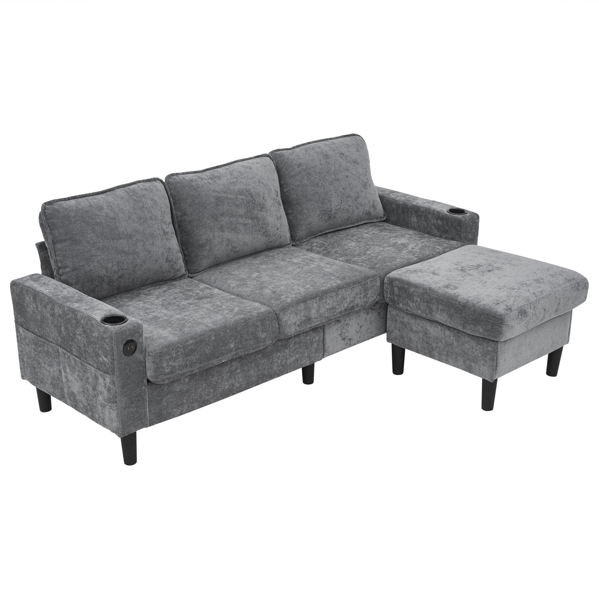 4-SITZER-SOFA Grau 202/137/80 cm - Grau, Textil (137/80/202cm) - Urban Meuble