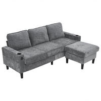 4-SITZER-SOFA Grau 202/137/80 cm - Grau, Textil (137/80/202cm) - Urban Meuble